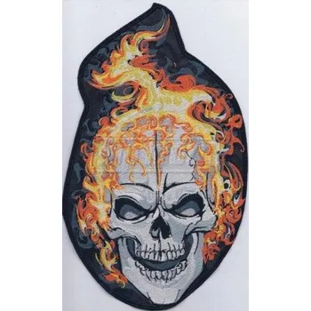 Nášivka - HOŘÍCÍ LEBKA / zádovka