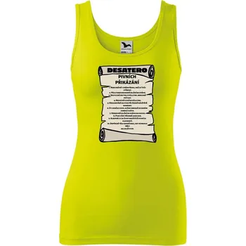 DOBRÝ TRIKO Dámské tílko s potiskem Pivní přikázání Velikost: S, Barva: Limetková