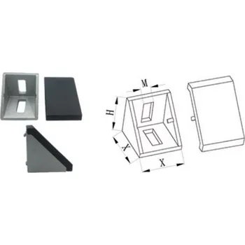 Tesařské kování Úhelník 90° s krytkou, 30 x 30 mm