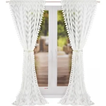 Záclona Fliying Komplet žakárových záclon Domenica s páskou bílé 2x140x250 cm