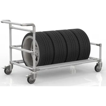 Vozík na pneumatiky 24082634 [šedá + stříbrné spojky] Vyberte barvu konstrukce:: modrá + černé spojky