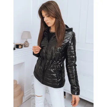 Dámská softshellová bunda Lesklá prošívaná bunda dámská s kapucí TARINA Barva: Černá, Velikost: L