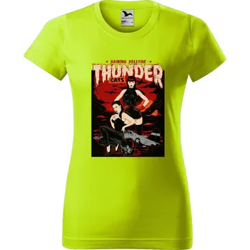 Dámské oblečení DOBRÝ TRIKO Dámské tričko s potiskem Thunder cats Barva: Limetková, Velikost: M