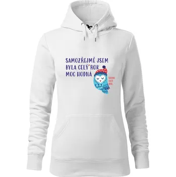 Dámská mikina DOBRÝ TRIKO Mikina s potiskem Celý rok hodná Velikost dámské mikiny: 2XL, Barva: Bílá