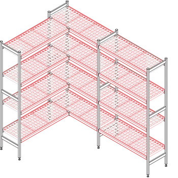 Zahradní sestava Police kompletní 475x1240 mm (podesty + nosníka) | RM - Police 475 / 1240 mm