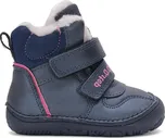 D.D.STEP W073-42814B ZIMNÍ KOTNÍKOVÉ BOTY Royal Blue | Dětské zimní zateplené barefoot boty - 24