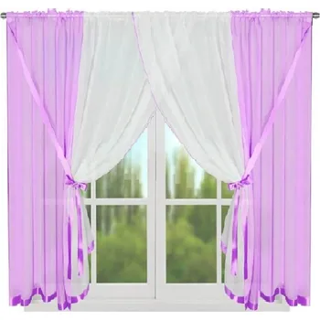 Záclona BytoTex Hotová voálová záclona L 44 fialová 400x150 cm