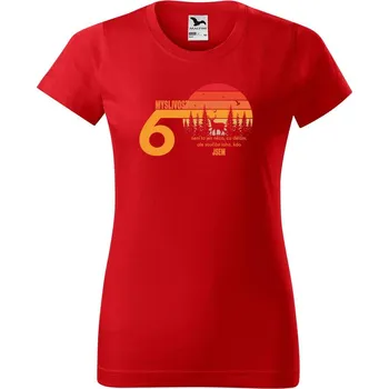 Dámské tričko DOBRÝ TRIKO Dámské tričko s potiskem 60 let myslivost Barva: Červená, Velikost: 2XL