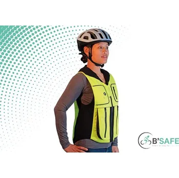 Motocyklový chránič hrudi a pátěře Airbagová vesta pro cyklisty B'SAFE HiVis