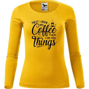 Dámské tričko DOBRÝ TRIKO Dámské bavlněné triko Coffee Velikost: S, Barva: Žlutá