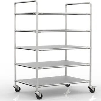 Antistatický policový vozík 24040239 [nerez + stříbrné spojky] Vyberte barvu konstrukce:: černá + stříbrné spojky