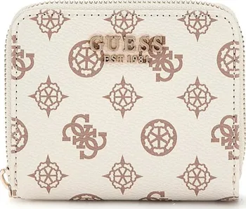 Oblečení a móda GUESS Laurel SLG Small Zip Arround – Cream Logo – malá peněženka