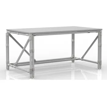 Dílenský stůl Výškově stavitelný stůl 24041230 [šedá + stříbrné spojky] Vyberte barvu konstrukce:: červená + černé spojky