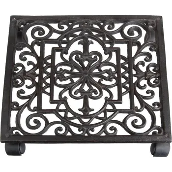 Stojan na květiny Kovový pojízdný podstavec pod květináč Ornament – Esschert Design ID_987486