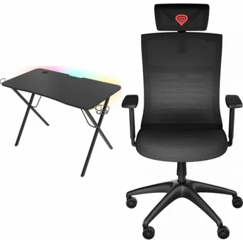 Psací stůl Genesis Holm 200 RGB Black psací stůl 113 cmx60 cm + ASTAT 200 G2 Black (NFG-1943)