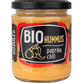 Omáčka Hummus s červenou paprikou a chilli Bio 230g Rúdolfs