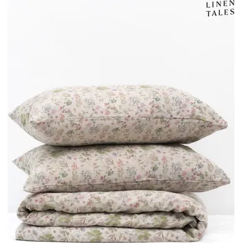 Povlečení Lněné povlečení na jednolůžko v přírodní barvě 140x200 cm Botany 2 – Linen Tales ID_1631990