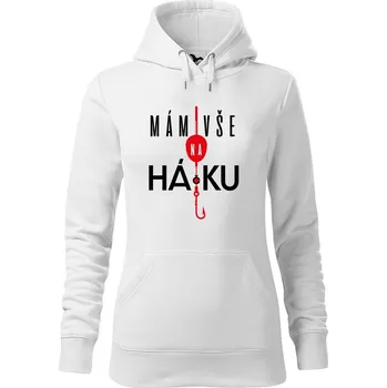 Dámská mikina DOBRÝ TRIKO Dámská mikina s potiskem Mám vše na háčku Velikost dámské mikiny: S, Barva: Bílá