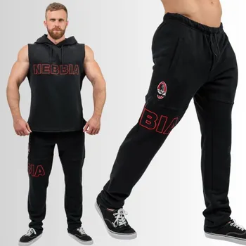 Pánské oblečení NEBBIA - Pánské tepláky s logem Mr.Olympia 705 (black) - XXL + doprava zdarma