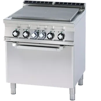 Sporák Sporák tálový elektrický se statickou elektrickou troubou GN 2/1 - 4x plotýnka 400 V | RM - TPF-78ET