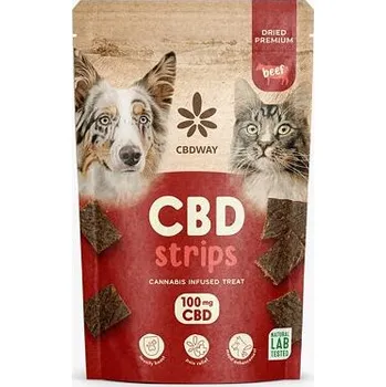 CBD WAY Psí pamlsky - hovězí stripsy 100 mg