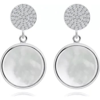 Náušnice Stříbrné náušnice 925 - motiv kruhů, přírodní perly a čirých zirkonů