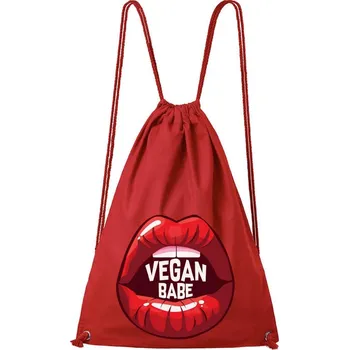 DOBRÝ TRIKO Bavlněný batoh s potiskem Vegan BABE Barva: Červená