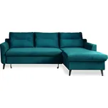 Tyrkysová sametová rozkládací rohová pohovka Miuform Stylish Stan, pravý roh ID_1407201