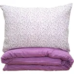 Stanex povlečení Kvítky fialové krep 140x220, 70x90 cm