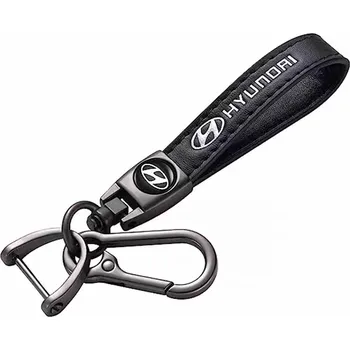 HYUNDAI přívěsek na klíče, klíčenka, černá kůže