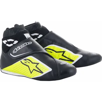 Moto obuv FIA závodní obuv Alpinestars Supermono V2, Černá/žlutá fluo/bílá