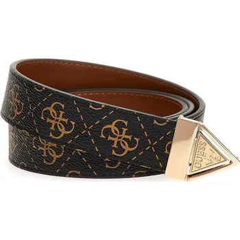 Opasek GUESS Eco Erica Adjustable &amp; Reversible Belt – Brown Logo – dámský oboustranný pásek - S 85 cm + doprava zdarma