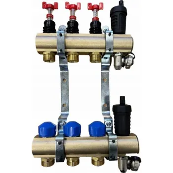 rozdělovač topení Kisan rozdělovač 1 pro plošné a radiátorové vytápění s výkonem 3/4, norma Eurokonus KRPTp 3 KRPTP03.20.12