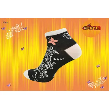 Dámské ponožky Hoza Kotníčkové ponožky od 89kč - H2027 Barva: černo-bílá, Velikost: 35-38