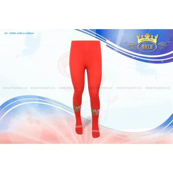 Hoza Dětské punčochové kalhoty - méďa a srdíčko - H5000-n3 Barva: červená, Velikost: 58-62 cm / 0-3 měsíce