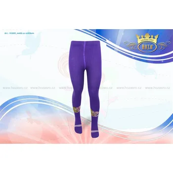 Hoza Dětské punčochové kalhoty - méďa a srdíčko - H5000-n3 Barva: Fialová, Velikost: 80-86 cm / 6-12 měsíců
