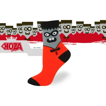 Dětské ponožky HOZA s elastanem - Obličej - H1815 Barva: červená, Velikost: 19-22