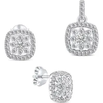 Náramek Brilio Silver stříbrný set šperků se zirkony SET217W (Ag 925/1000, 2,03 g)