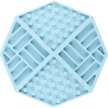 lízací podložka Huhubamboo lízací podložka modrý osmiúhelník 15x15cm