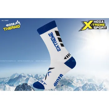 Pánské ponožky HOZA Extreme Thermo - funkční ponožky - H3407 Barva: bílá modrá, Velikost: 35-38