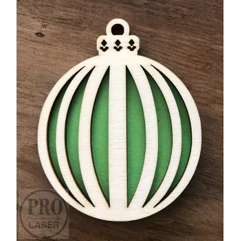 Vánoční ozdoba Dřevěná retro ozdoba kulatá 12