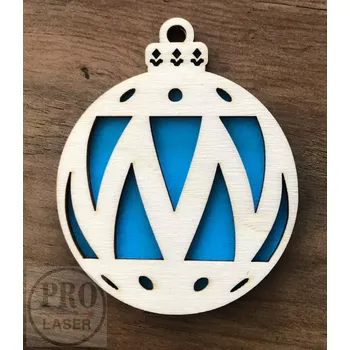 Vánoční ozdoba Dřevěná retro ozdoba kulatá 17