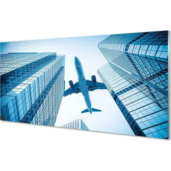 Obraz Obraz na skle Budovy letoun nebe 125x50 cm 2 Přívěsky