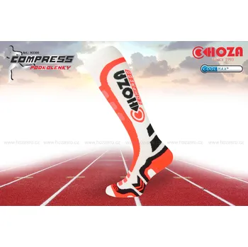Pánské ponožky Hoza Funkční kompresní podkolenky COOLMAX - H3300 Barva: bílá oranžová, Velikost: 39-42