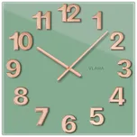 VLAHA GLASSICO Skleněné zelené hodiny vyrobené v Čechách VCT1106