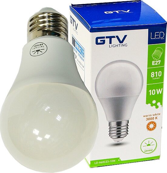 GTV LED žárovka E27 se soumrakovým čidlem teplá bílá LD-A60CZ3-10W