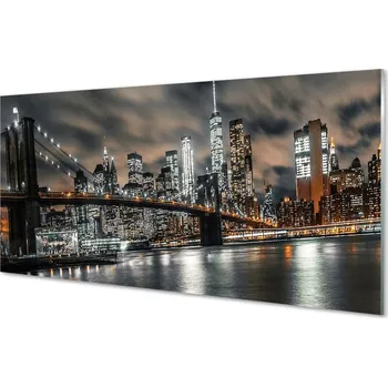 Obraz Obraz na skle Most v noci panorama 125x50 cm 2 Přívěsky