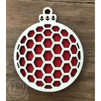 Vánoční ozdoba Dřevěná retro ozdoba kulatá 7