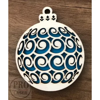 Vánoční ozdoba Dřevěná retro ozdoba kulatá 1