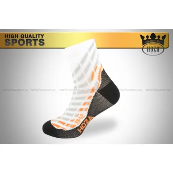 Pánské ponožky Hoza Kotníčkové funkční sportovní ponožky HOZA-od 69kč - H3019 Barva: bílá oranžová, Velikost: 39-42